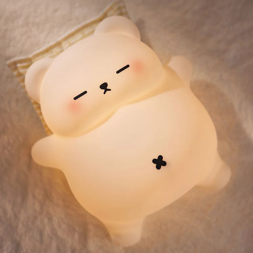 Soft Silicone Animal Night Light with Touch Sensor & Timer