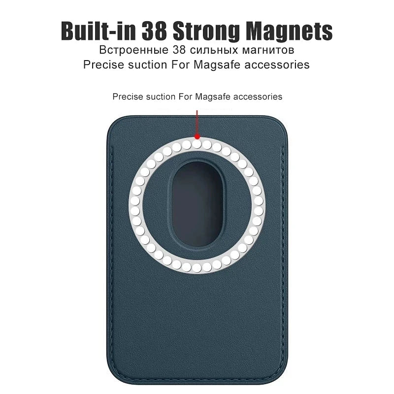 Phone Leather Magsafe Case with Magnetic Card Holder for IPhone