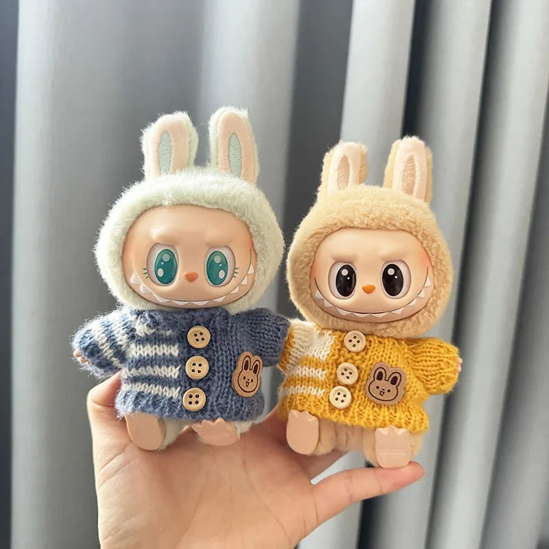 Fashion Clothes for 17cm Labubu Sitting Dolls (Clothes Only)