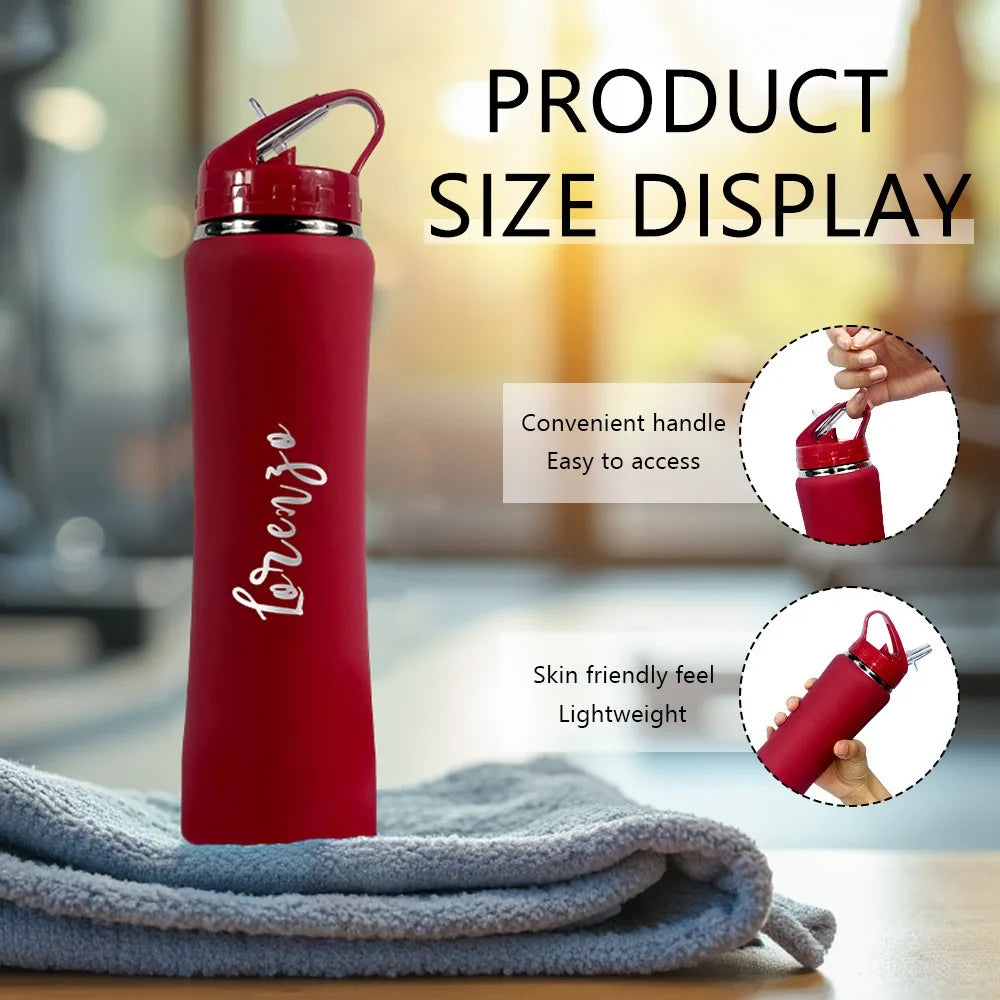 Personalized Engraved Insulated Stainless Steel Water Bottle with Straw