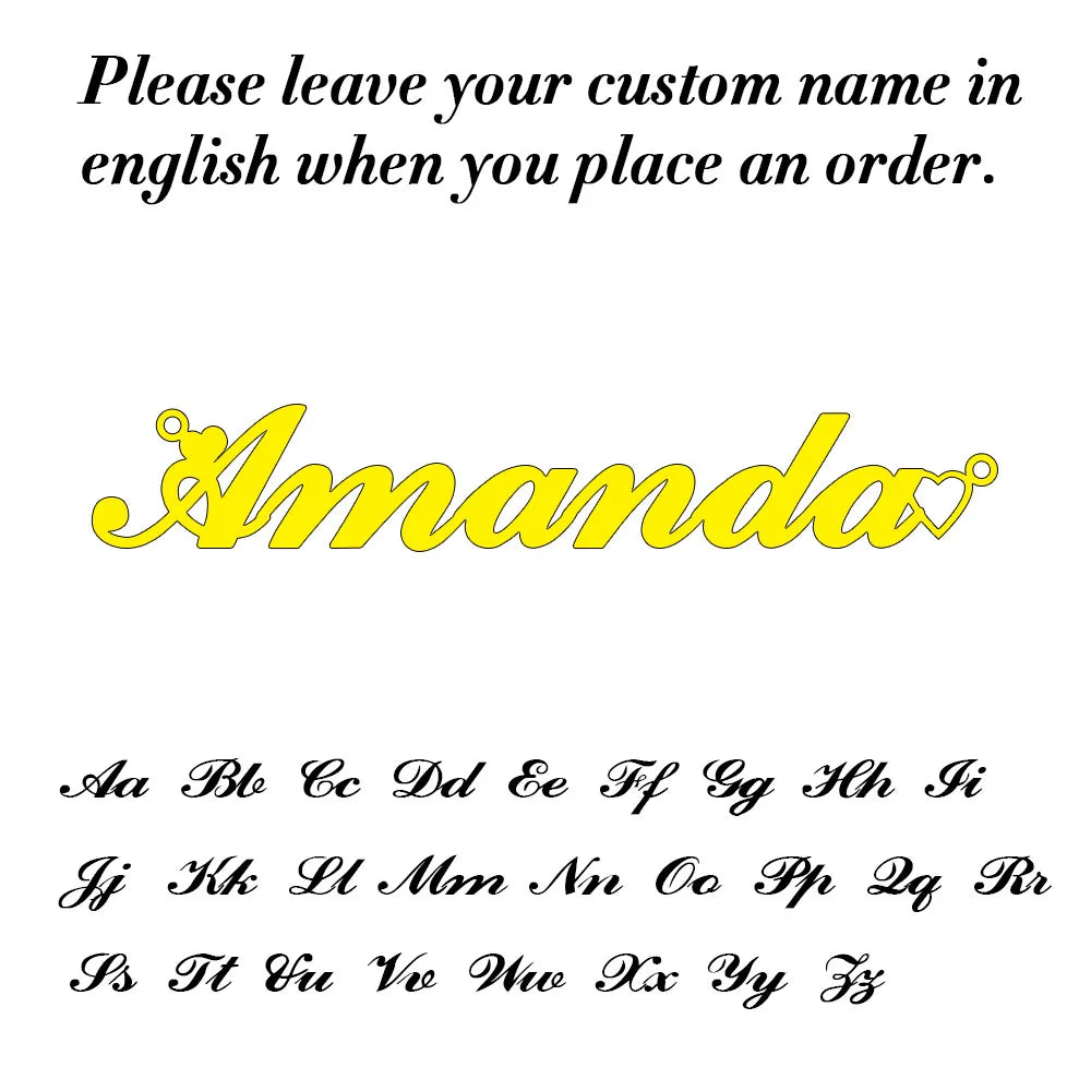 Personalized Cursive Name Necklace - Custom Stainless Steel Jewelry