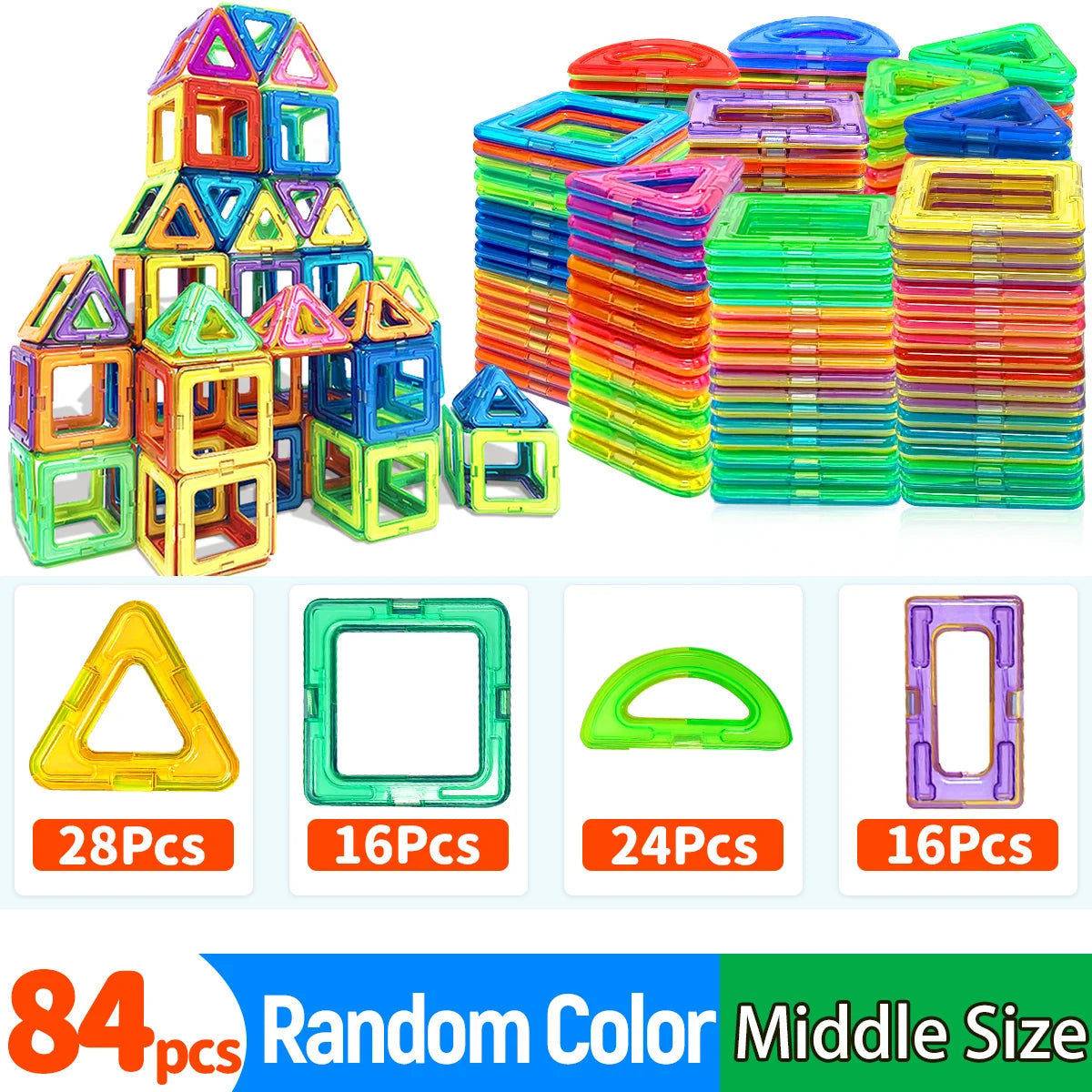 Magnetic Building Blocks Set - Educational STEM Construction Toy