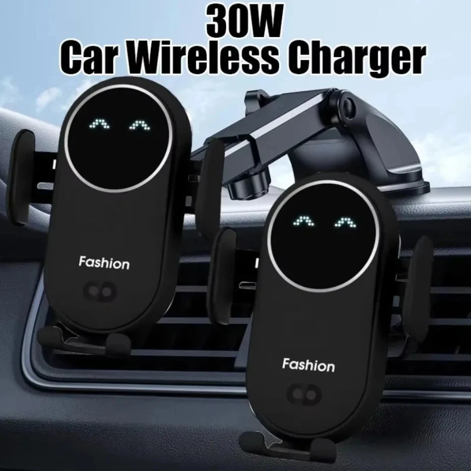 Automatic Clamp Fast Wireless Car Charger (30W Max Power)