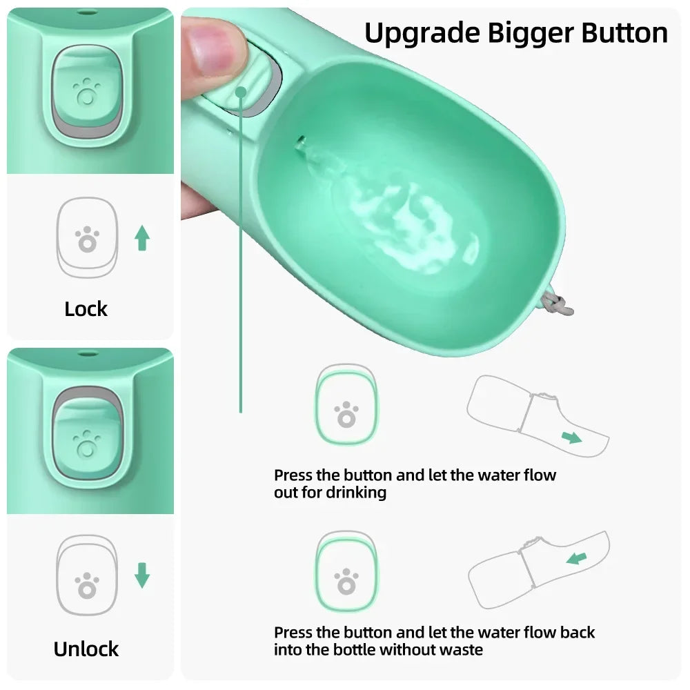 Outdoor Leakproof Pet Water Bottle (One-Hand Operation)