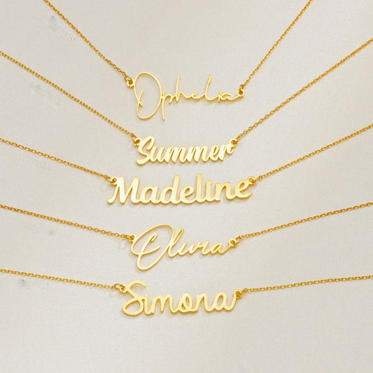 Personalized Cursive Name Necklace - Custom Stainless Steel Jewelry