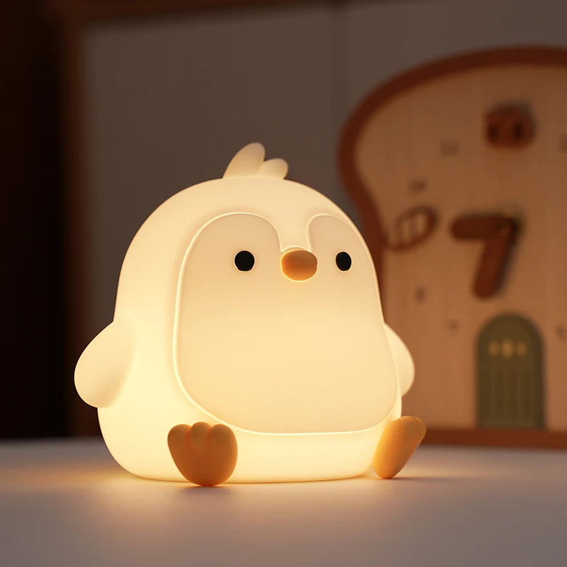 Soft Silicone Animal Night Light with Touch Sensor & Timer