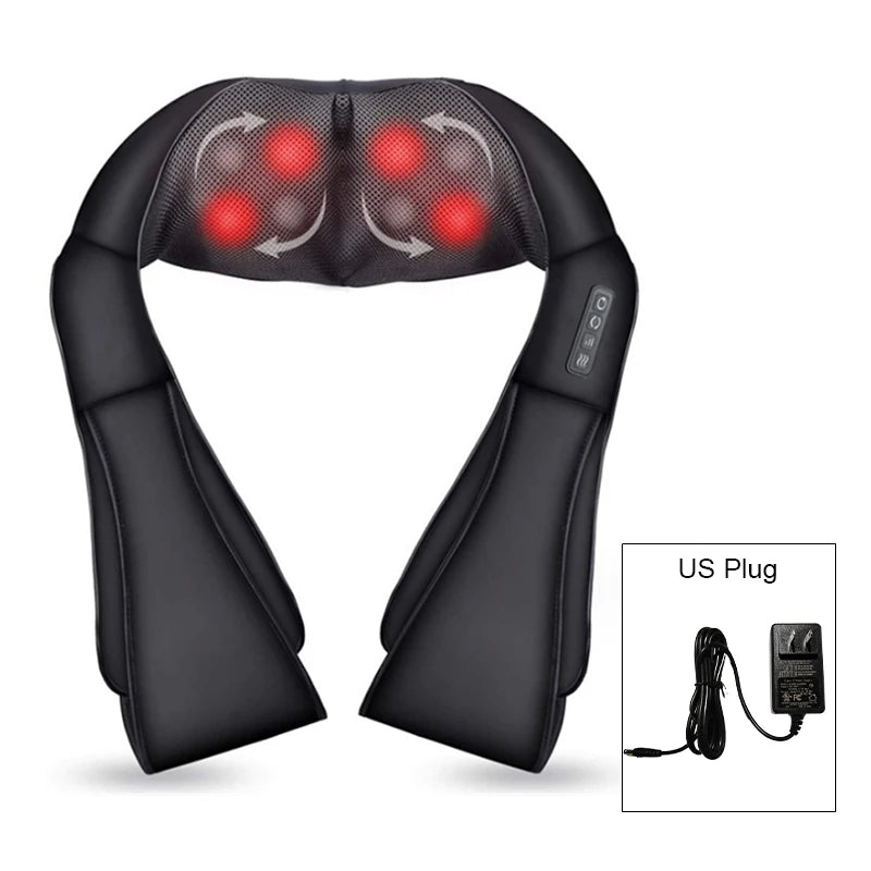 Shiatsu Deep Kneading Massage Pillow with Heat & Custom Straps