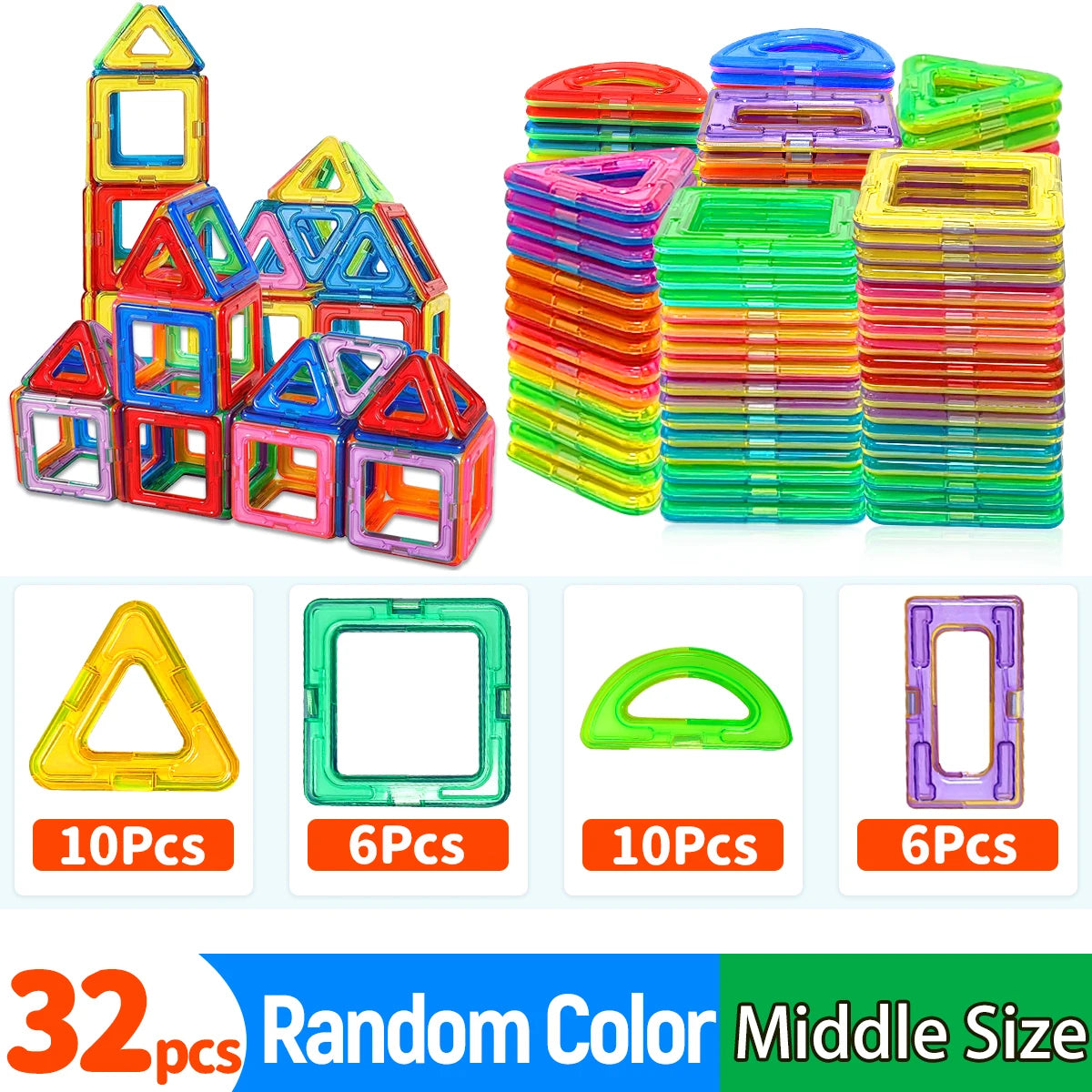 Magnetic Building Blocks Set - Educational STEM Construction Toy