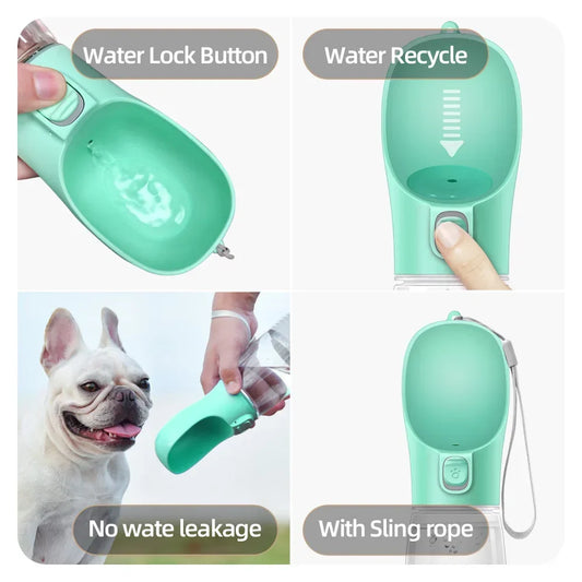 Outdoor Leakproof Pet Water Bottle (One-Hand Operation)