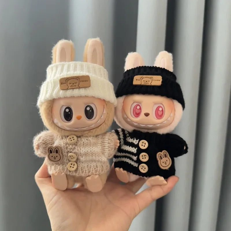 Fashion Clothes for 17cm Labubu Sitting Dolls (Clothes Only)