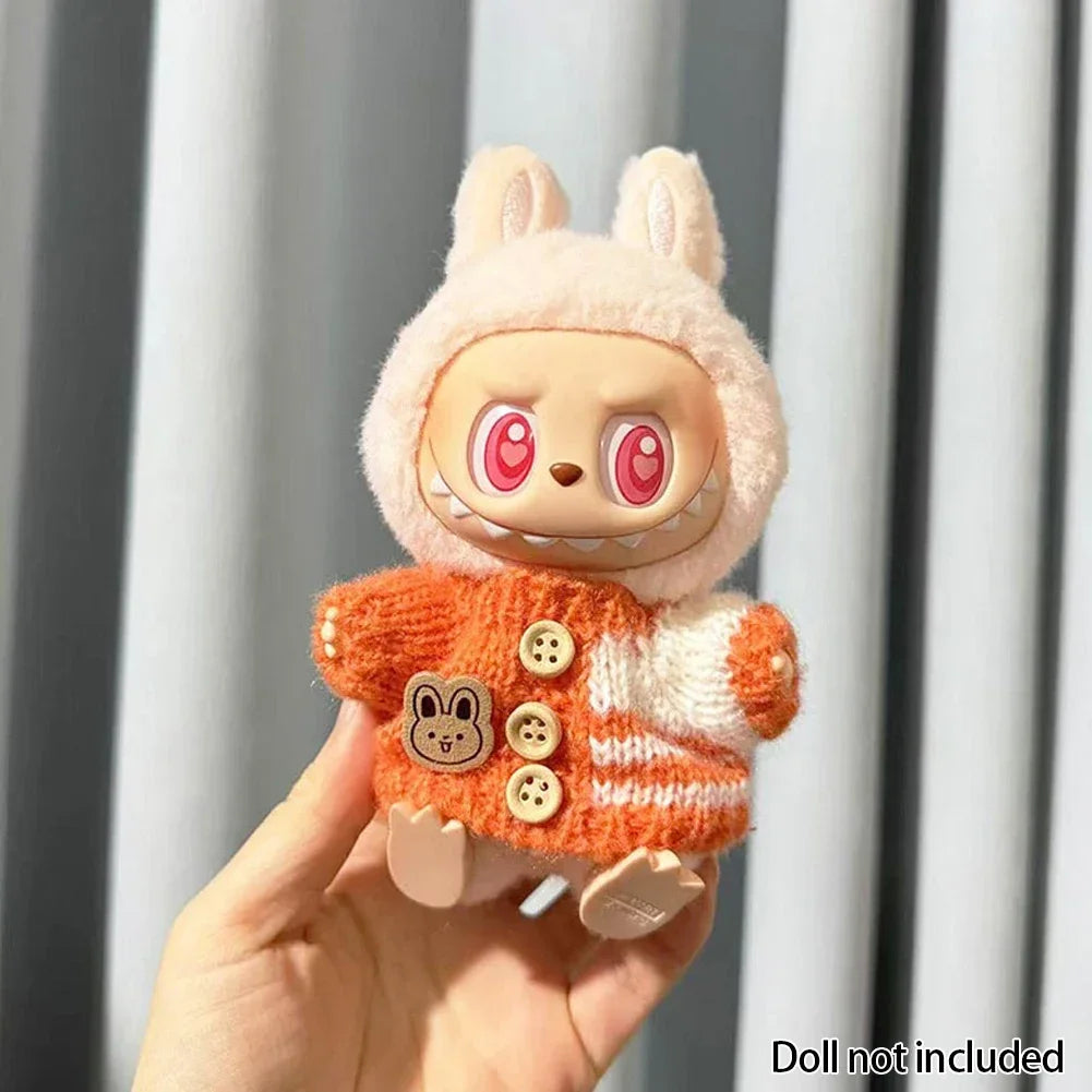 Fashion Clothes for 17cm Labubu Sitting Dolls (Clothes Only)