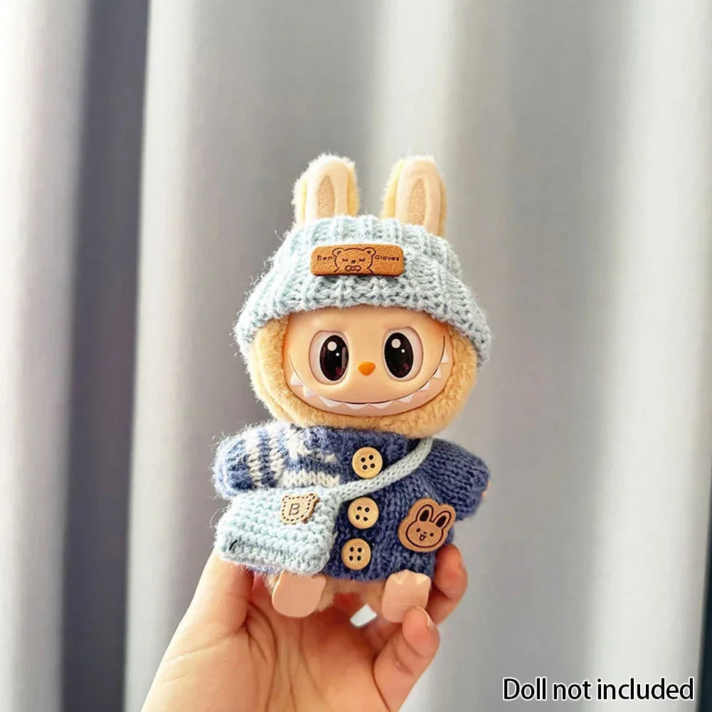 Fashion Clothes for 17cm Labubu Sitting Dolls (Clothes Only)
