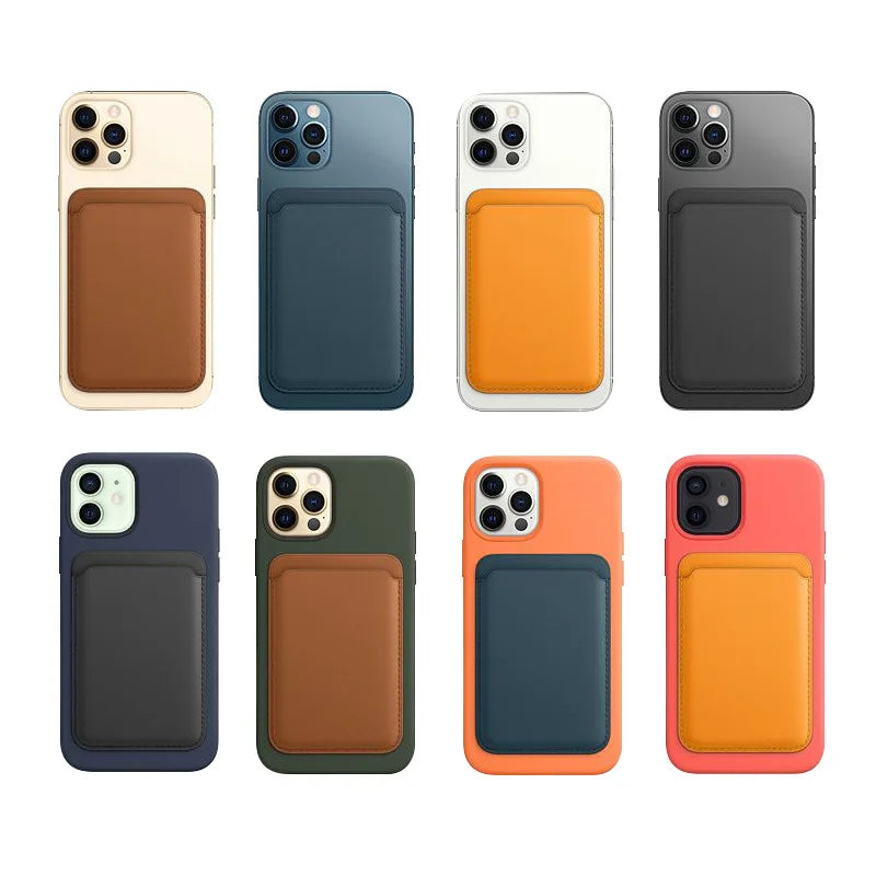 Phone Leather Magsafe Case with Magnetic Card Holder for IPhone
