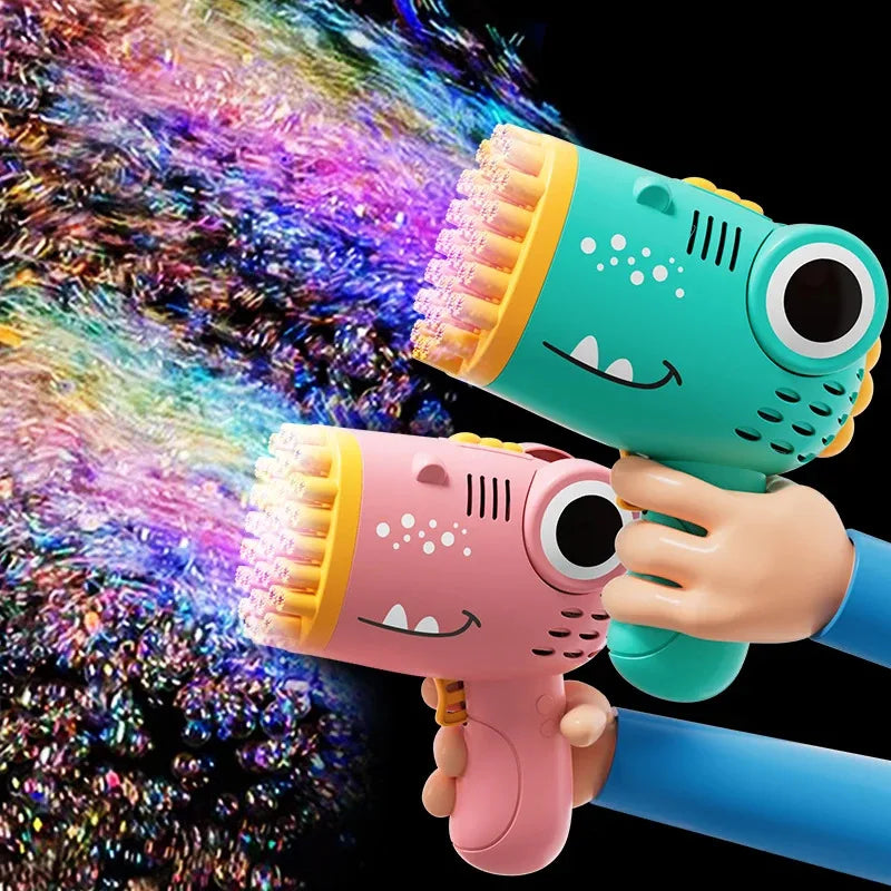 40-Hole Automatic Dinosaur Bubble Machine