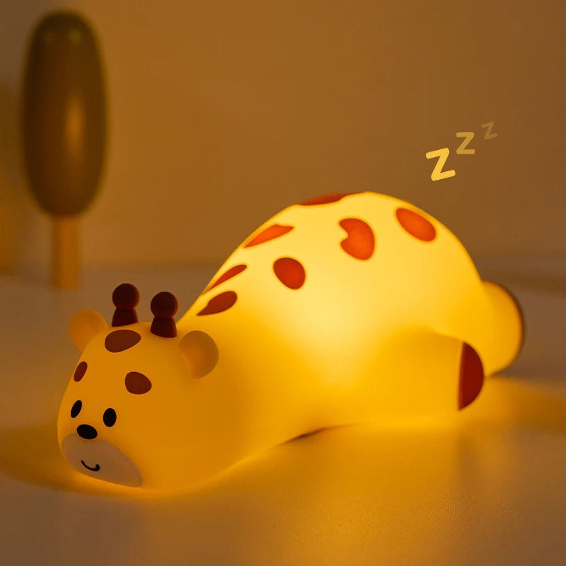 Soft Silicone Animal Night Light with Touch Sensor & Timer