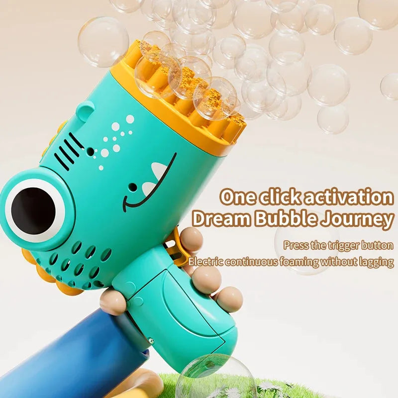 40-Hole Automatic Dinosaur Bubble Machine