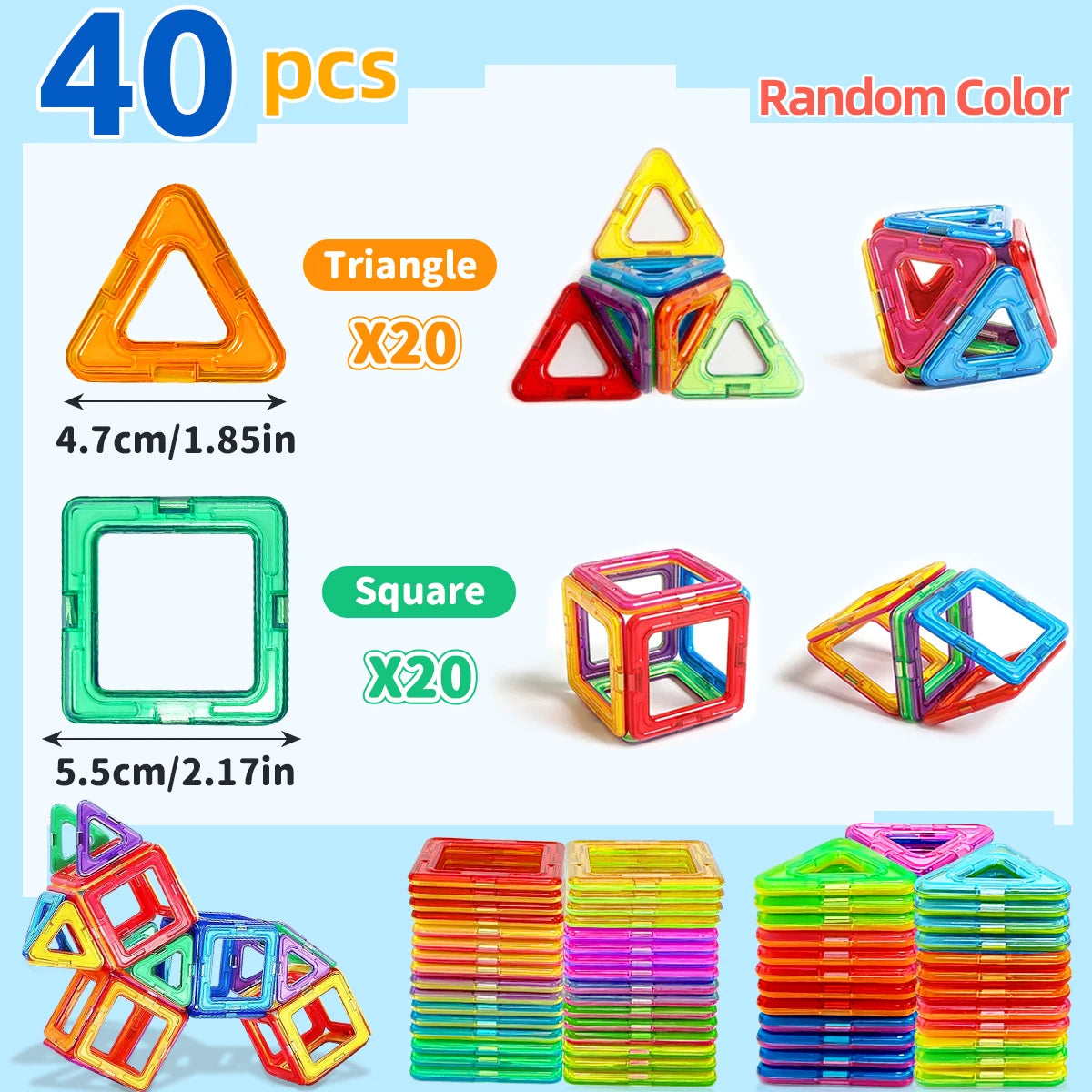 Magnetic Building Blocks Set - Educational STEM Construction Toy