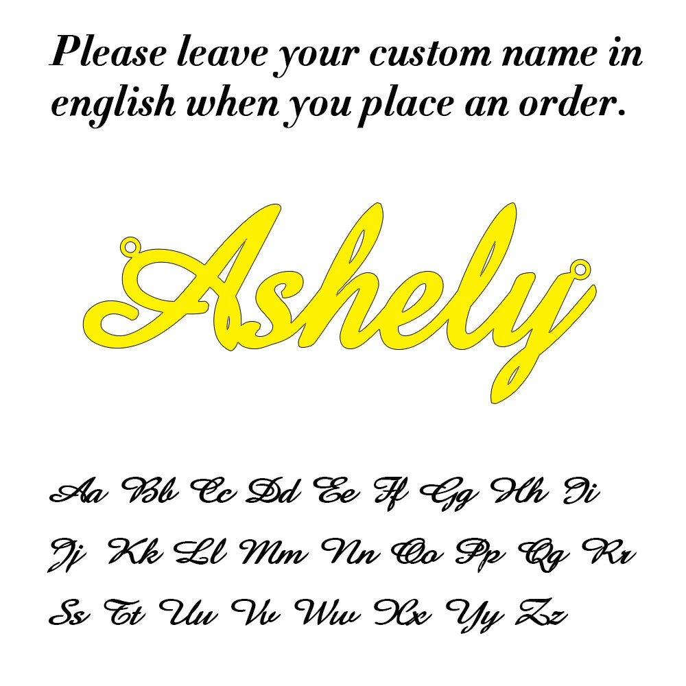 Personalized Cursive Name Necklace - Custom Stainless Steel Jewelry
