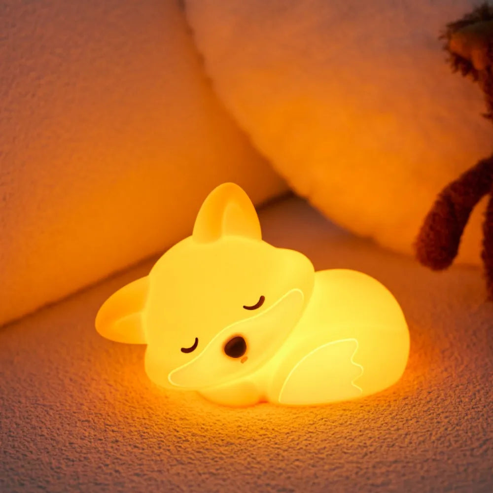 Soft Silicone Animal Night Light with Touch Sensor & Timer