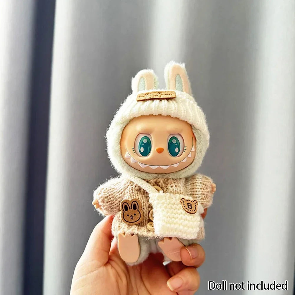 Fashion Clothes for 17cm Labubu Sitting Dolls (Clothes Only)