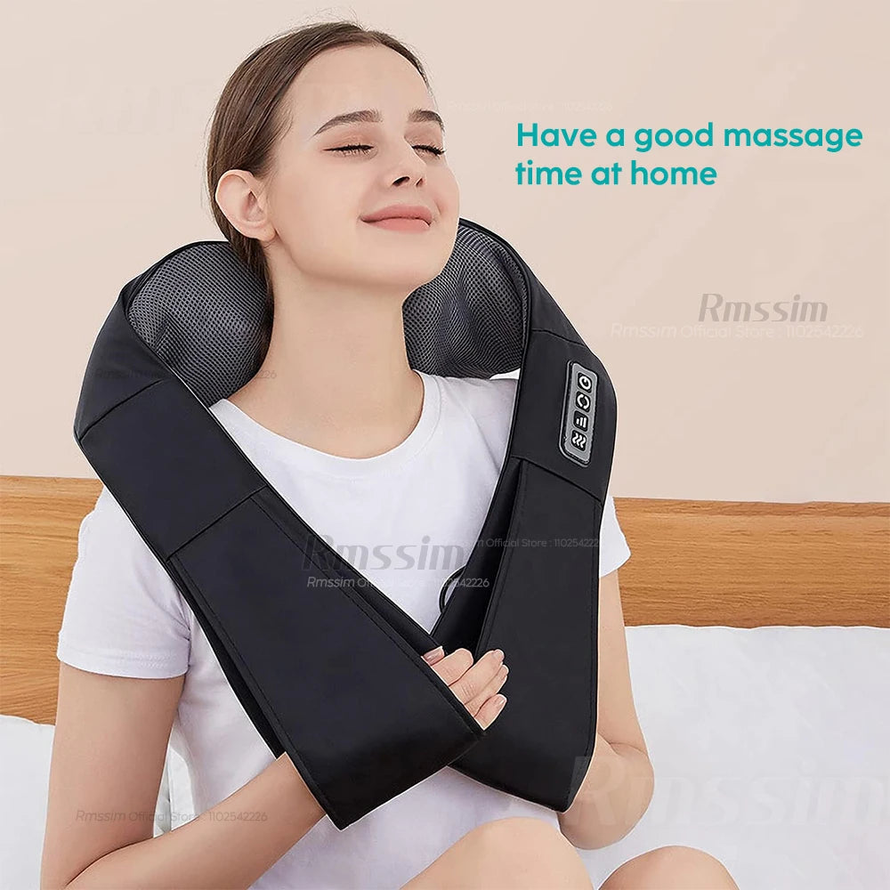 Shiatsu Deep Kneading Massage Pillow with Heat & Custom Straps