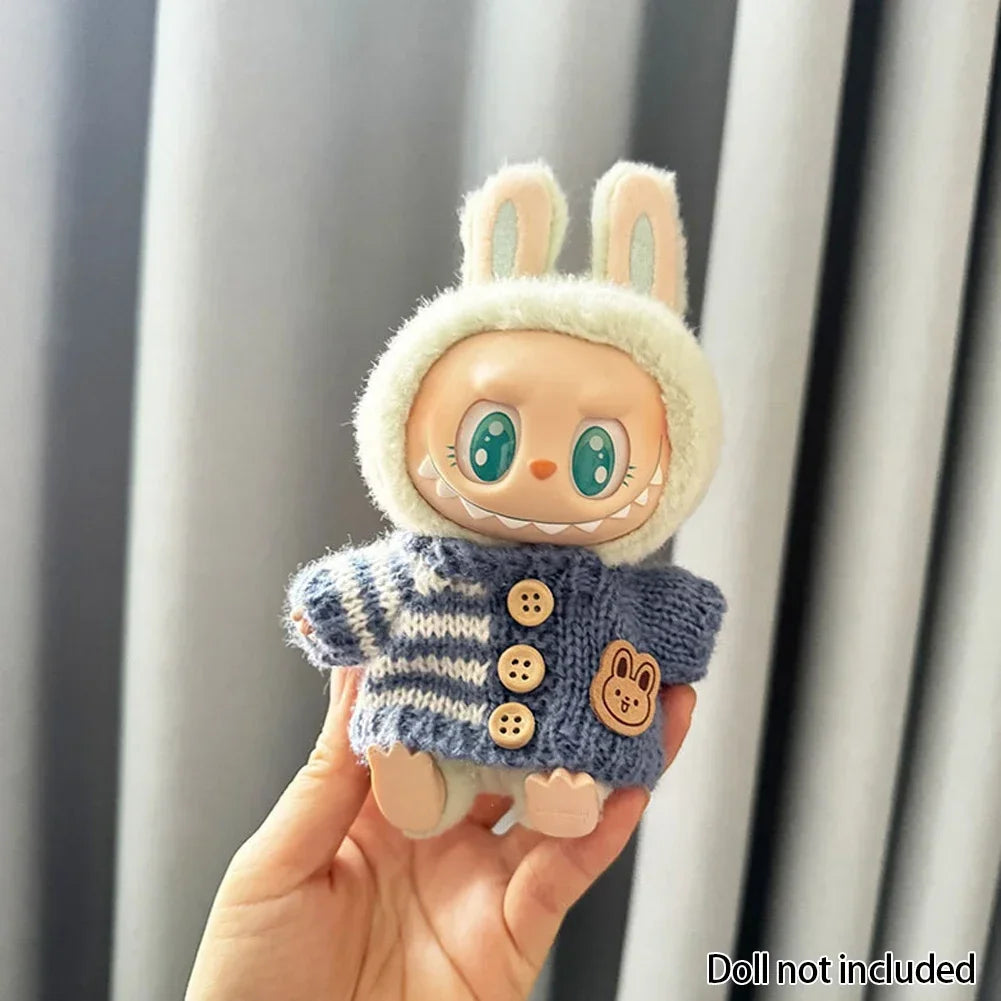 Fashion Clothes for 17cm Labubu Sitting Dolls (Clothes Only)
