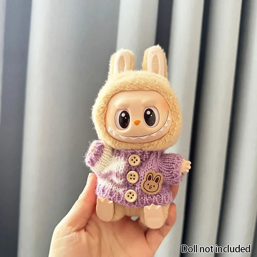Fashion Clothes for 17cm Labubu Sitting Dolls (Clothes Only)