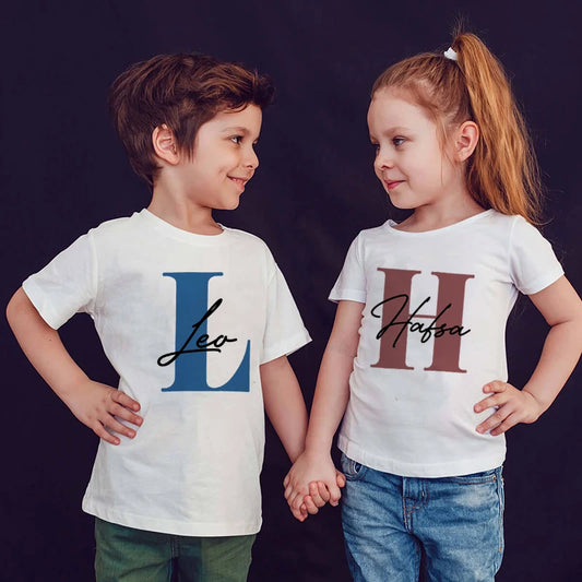 Personalized Kids T-Shirt - Custom Name & Initial Tee for Boys & Girls