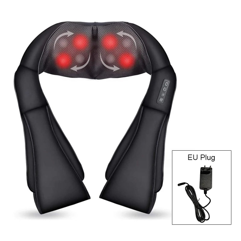 Shiatsu Deep Kneading Massage Pillow with Heat & Custom Straps