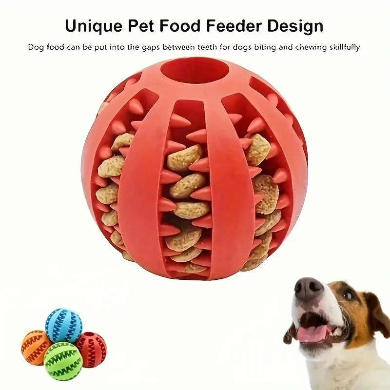 Multi-Function Pet Treat Feeder Ball - Nontoxic Dental Chew Toy