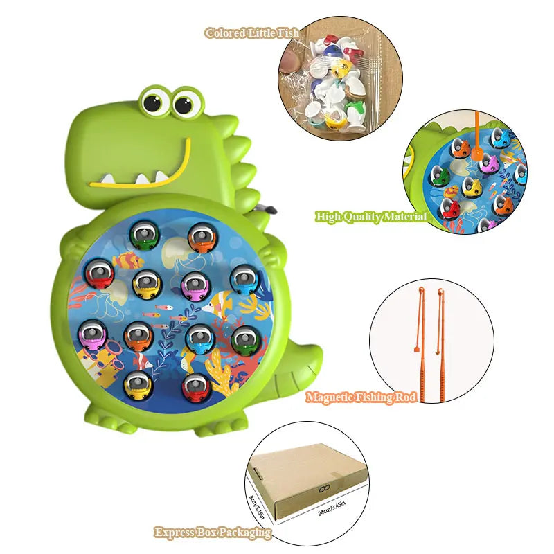 Dinosaur Magnetic Fishing Game - Montessori Educational Toy for Kids