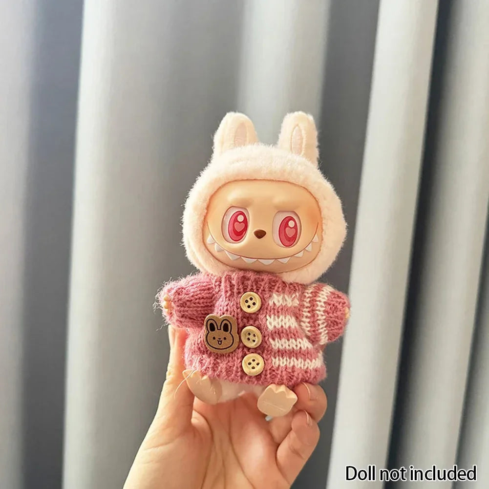 Fashion Clothes for 17cm Labubu Sitting Dolls (Clothes Only)