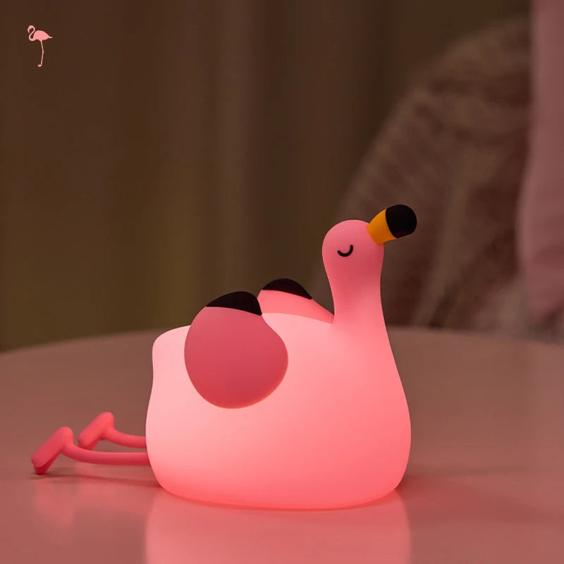 Soft Silicone Animal Night Light with Touch Sensor & Timer