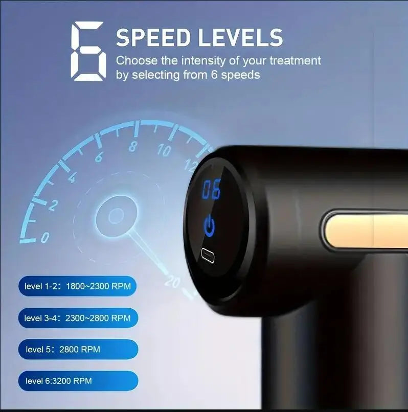 Portable Deep Tissue Massage Gun (24W, USB Type-C)