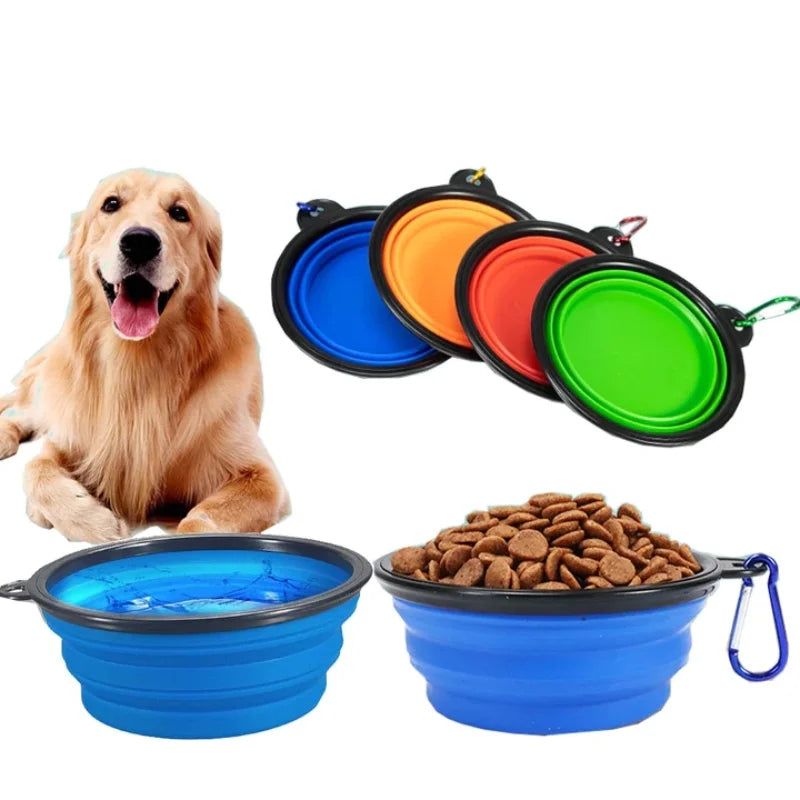 Non-Deformable Folding Pet Travel Bowl with Keychain (350ml)
