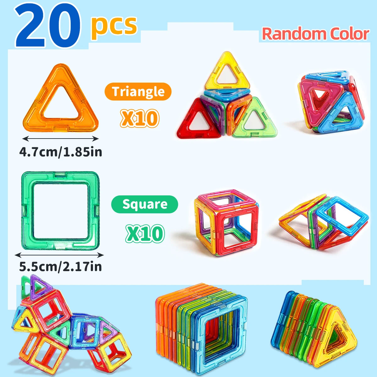 Magnetic Building Blocks Set - Educational STEM Construction Toy