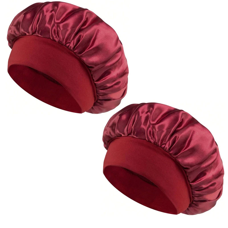 Satin Sleep Bonnet with Wide, Non-Marking Comfort Band (1pc or 2pc)