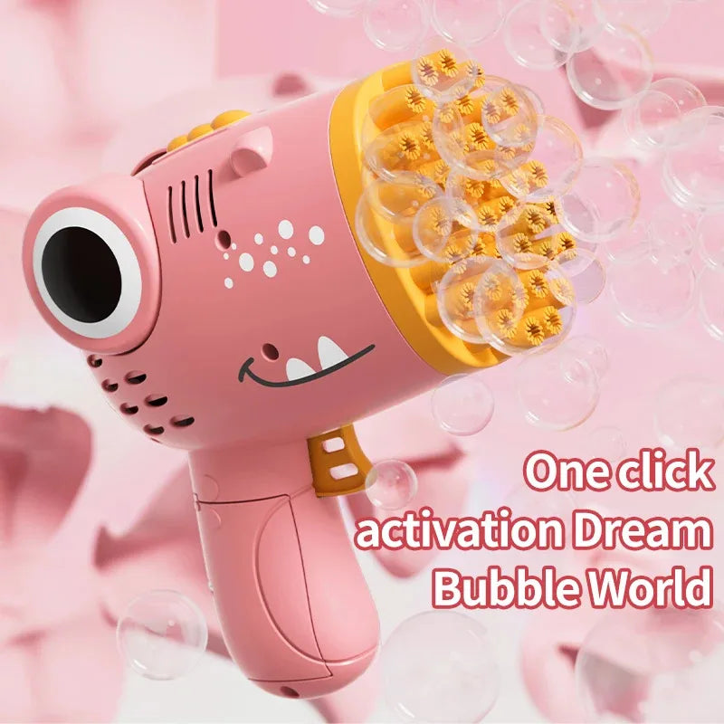 40-Hole Automatic Dinosaur Bubble Machine