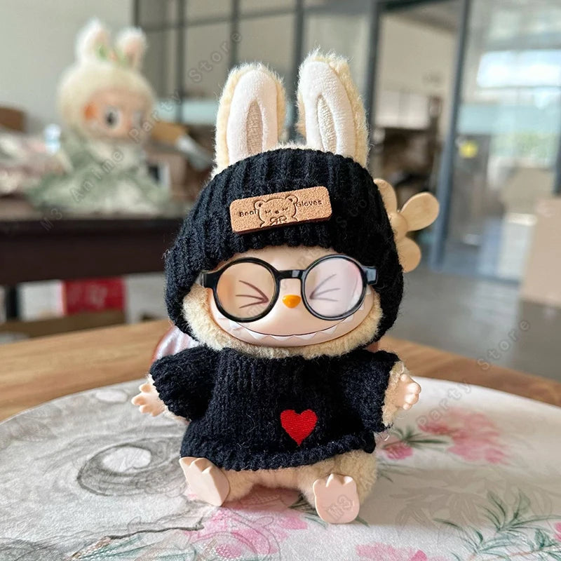 Designer 3-Piece Knitwear Set for 17cm Labubu Dolls (Clothes Only)