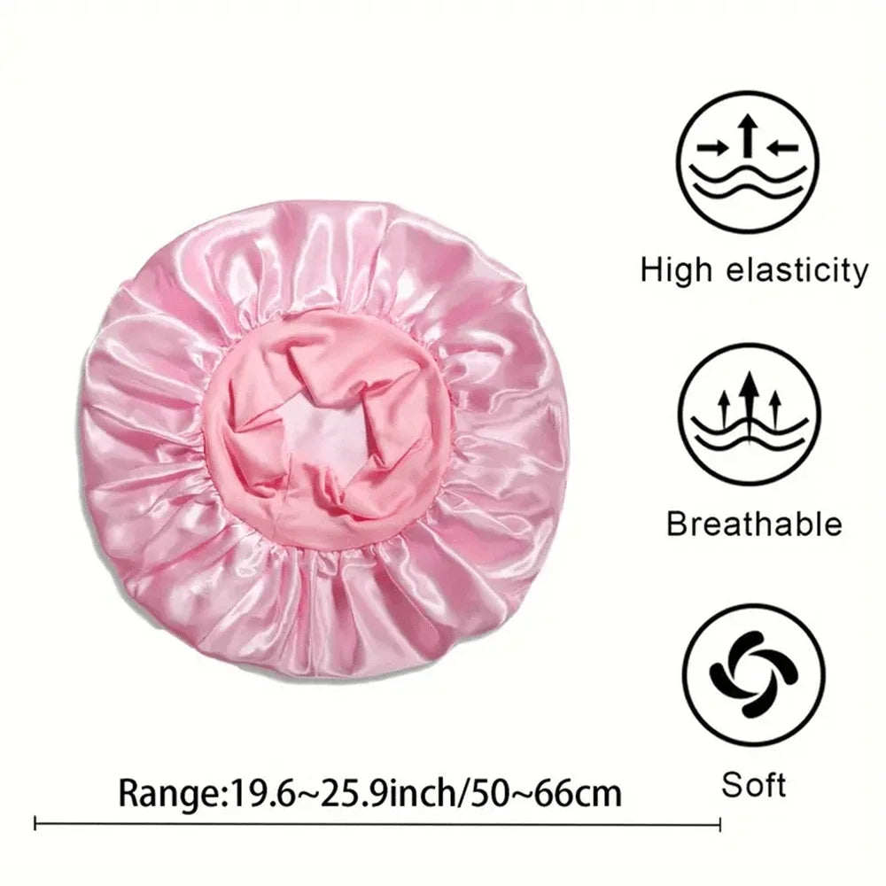 Satin Sleep Bonnet with Wide, Non-Marking Comfort Band (1pc or 2pc)