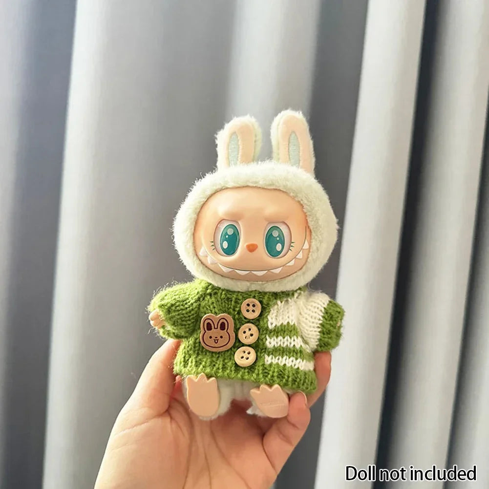 Fashion Clothes for 17cm Labubu Sitting Dolls (Clothes Only)