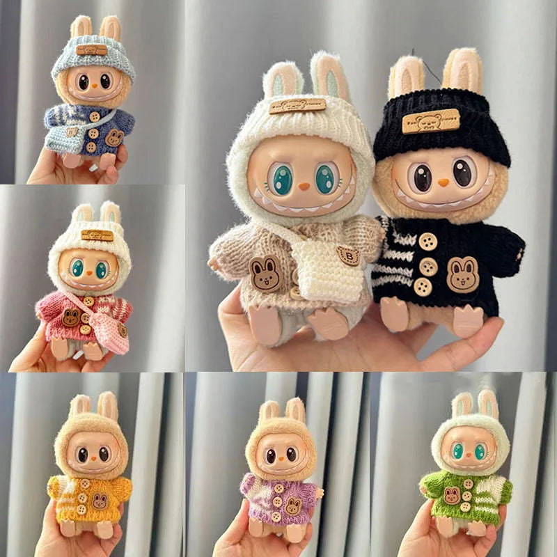 Fashion Clothes for 17cm Labubu Sitting Dolls (Clothes Only)
