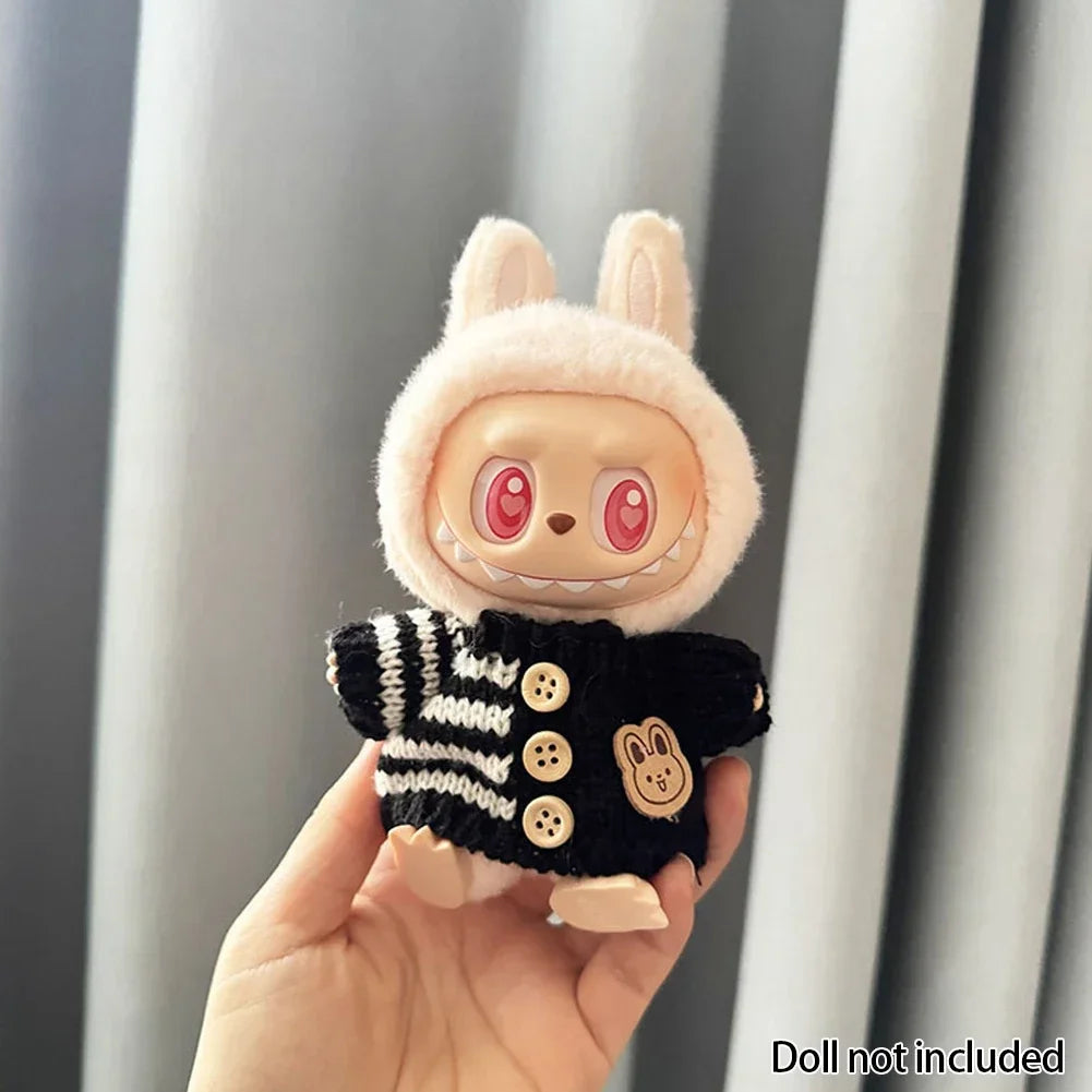 Fashion Clothes for 17cm Labubu Sitting Dolls (Clothes Only)