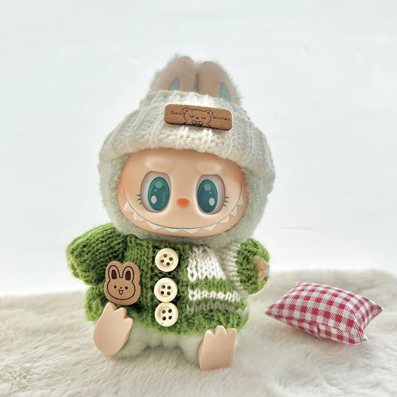 Fashion Clothes for 17cm Labubu Sitting Dolls (Clothes Only)