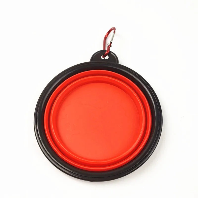 Non-Deformable Folding Pet Travel Bowl with Keychain (350ml)