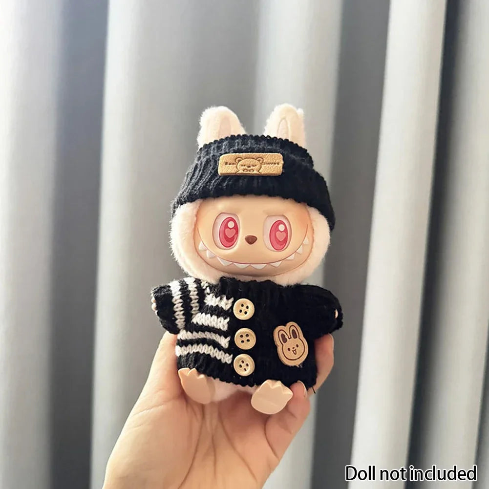 Fashion Clothes for 17cm Labubu Sitting Dolls (Clothes Only)