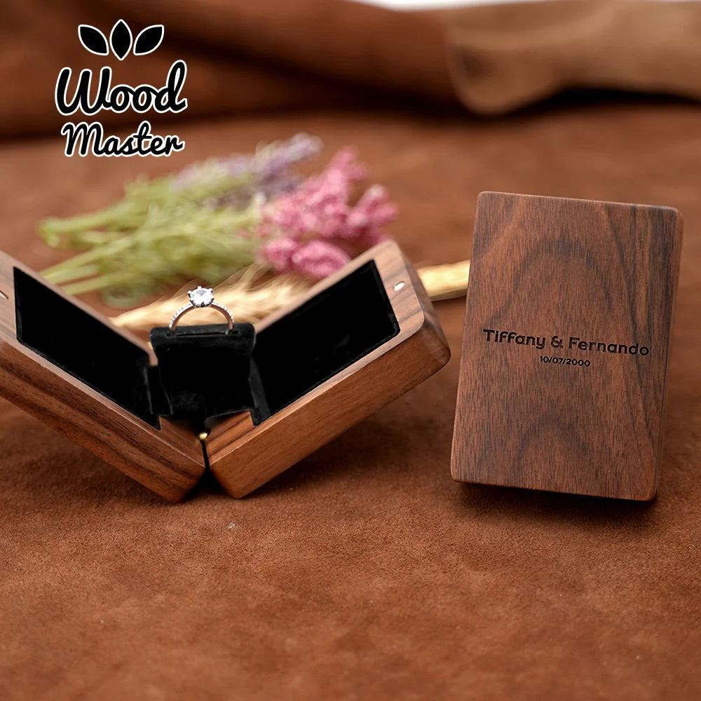 Custom Engraved Ring Box - Personalized Proposal & Wedding Gift