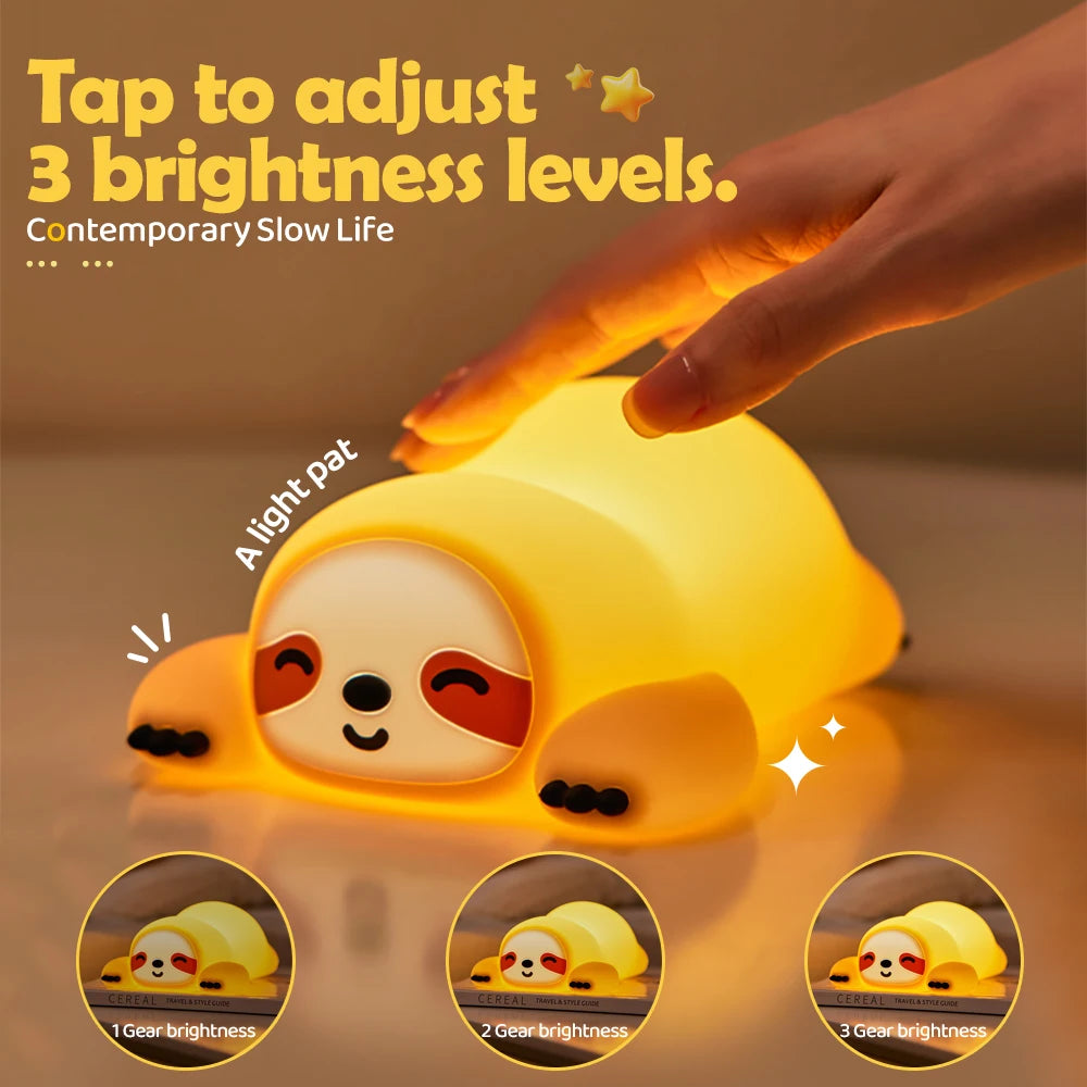 Soft Silicone Animal Night Light with Touch Sensor & Timer