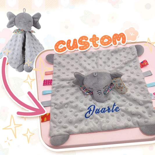 Personalized Organic Cotton Elephant Comforter & Teether
