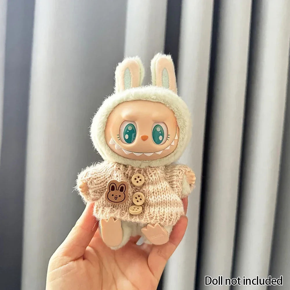 Fashion Clothes for 17cm Labubu Sitting Dolls (Clothes Only)